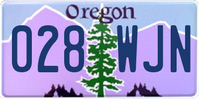 OR license plate 028WJN