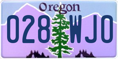 OR license plate 028WJO