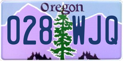 OR license plate 028WJQ