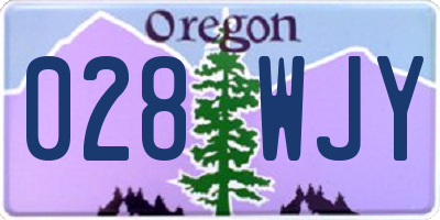 OR license plate 028WJY
