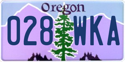 OR license plate 028WKA