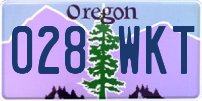OR license plate 028WKT