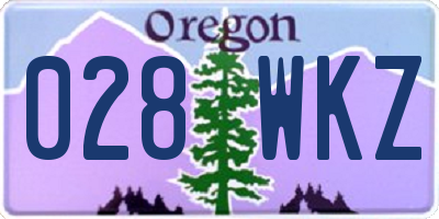 OR license plate 028WKZ