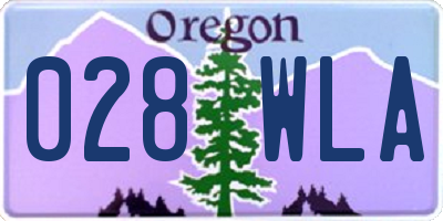 OR license plate 028WLA
