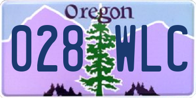 OR license plate 028WLC