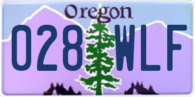 OR license plate 028WLF