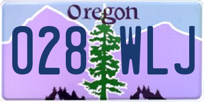 OR license plate 028WLJ