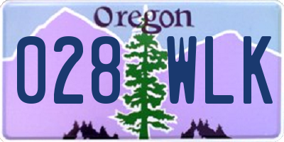 OR license plate 028WLK