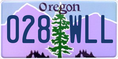 OR license plate 028WLL