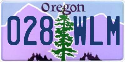 OR license plate 028WLM