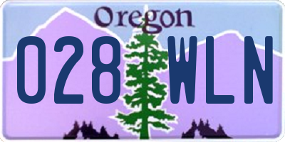 OR license plate 028WLN