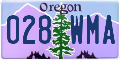 OR license plate 028WMA