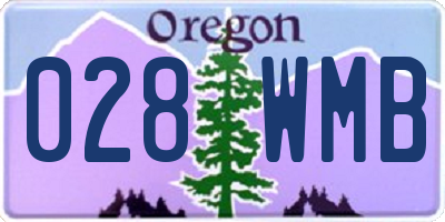 OR license plate 028WMB
