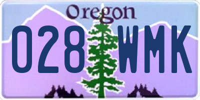 OR license plate 028WMK