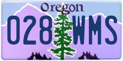 OR license plate 028WMS
