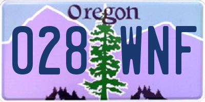 OR license plate 028WNF