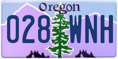 OR license plate 028WNH