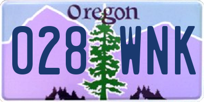 OR license plate 028WNK