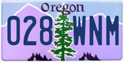 OR license plate 028WNM