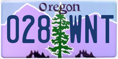 OR license plate 028WNT