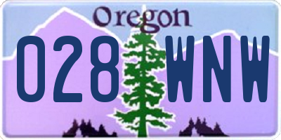 OR license plate 028WNW