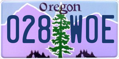 OR license plate 028WOE