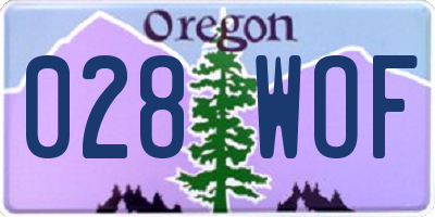 OR license plate 028WOF