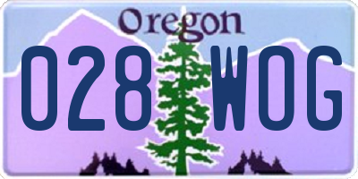 OR license plate 028WOG