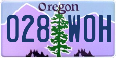 OR license plate 028WOH