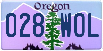 OR license plate 028WOL