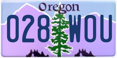 OR license plate 028WOU