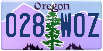 OR license plate 028WOZ
