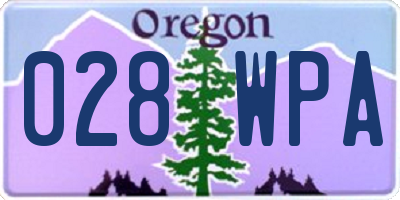 OR license plate 028WPA