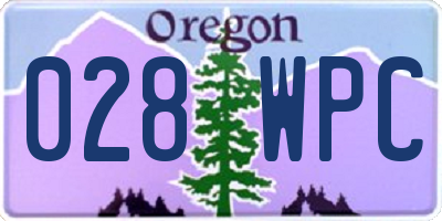 OR license plate 028WPC