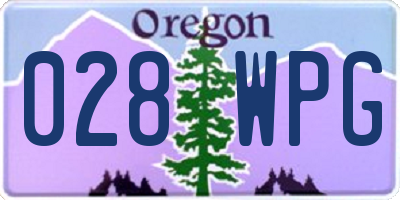 OR license plate 028WPG