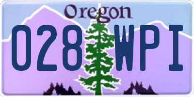 OR license plate 028WPI