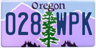 OR license plate 028WPK