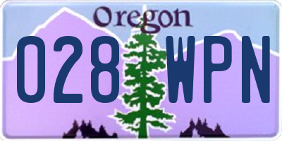 OR license plate 028WPN