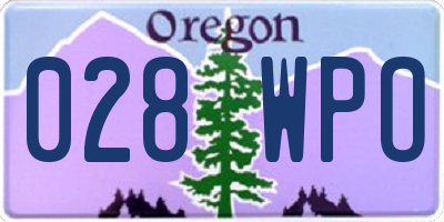 OR license plate 028WPO