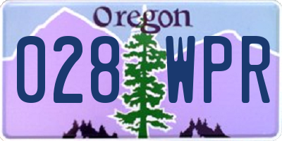 OR license plate 028WPR