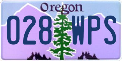 OR license plate 028WPS