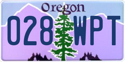OR license plate 028WPT