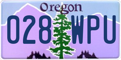 OR license plate 028WPU