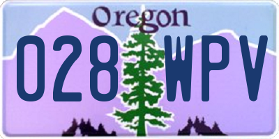 OR license plate 028WPV