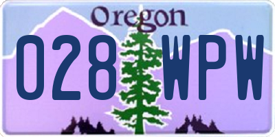 OR license plate 028WPW