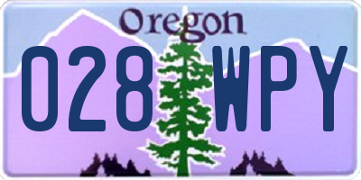 OR license plate 028WPY