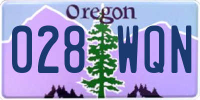 OR license plate 028WQN