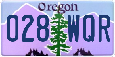 OR license plate 028WQR
