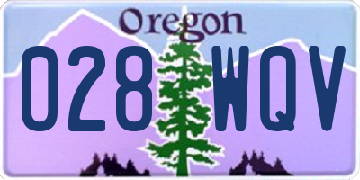 OR license plate 028WQV