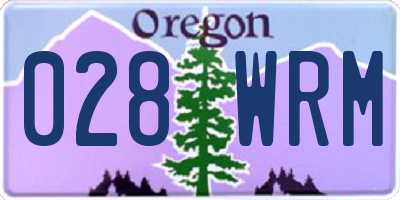 OR license plate 028WRM